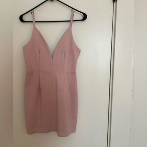 Pink Low Cut Mini Dress